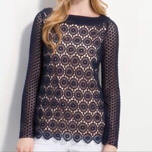 Tory Burch Navy Lace Tunic